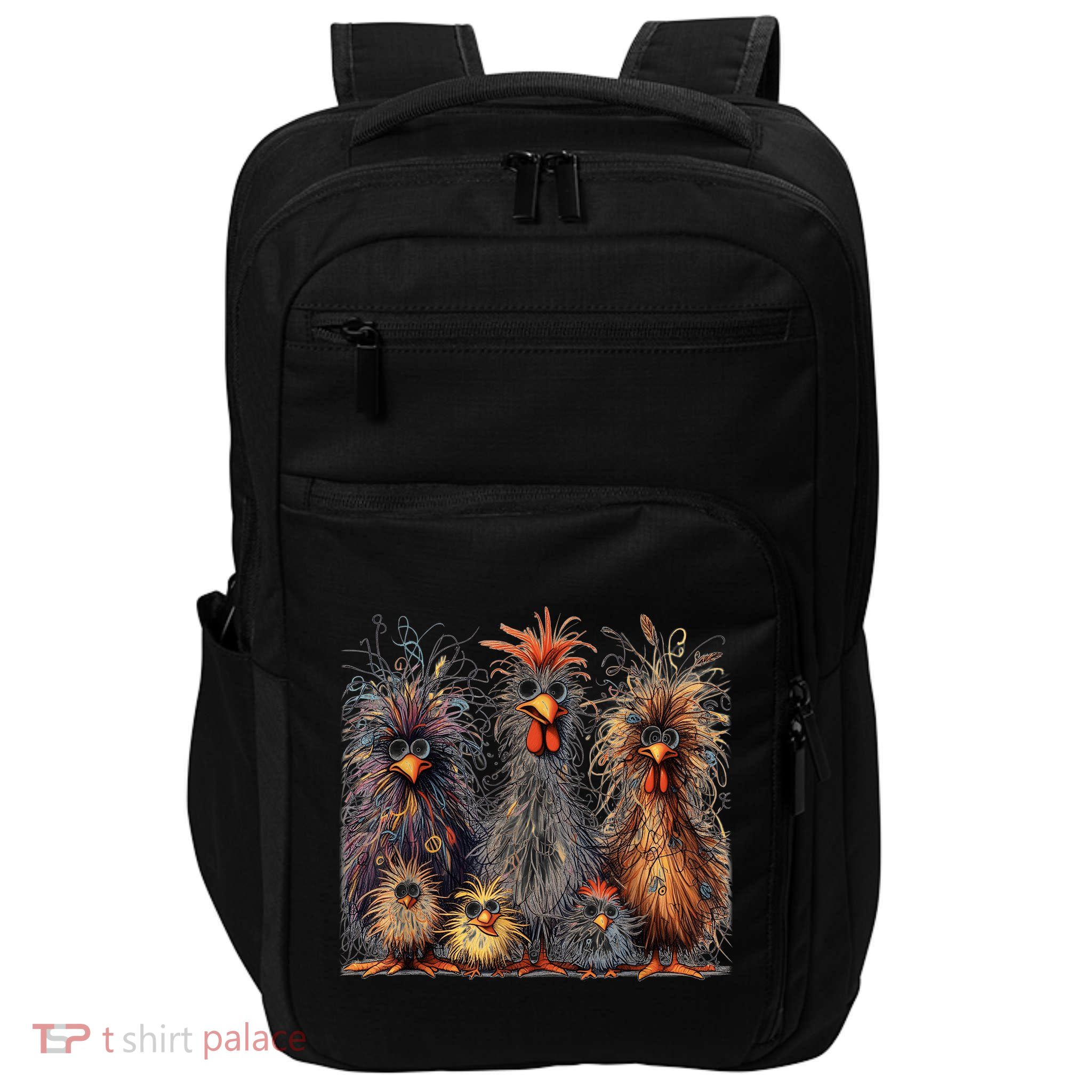 Eagerlys Colorful Funny Chicken Art Impact Tech Backpack