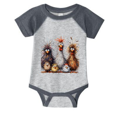 Eagerlys Colorful Funny Chicken Art Infant Baby Jersey Bodysuit