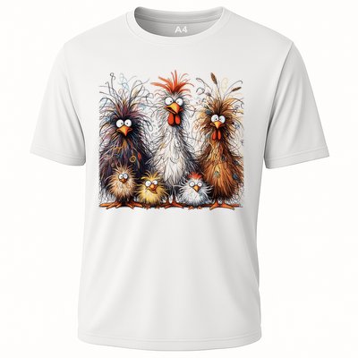 Eagerlys Colorful Funny Chicken Art Cooling Performance Crew T-Shirt