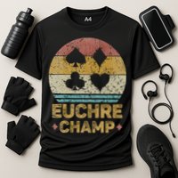 Euchre Champ Funny Vintage Euchre Board Game Performance Shirt