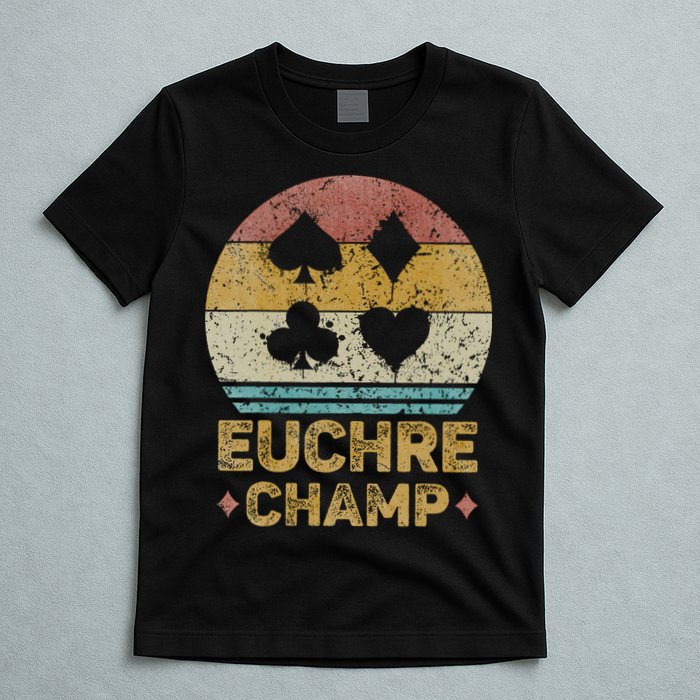 Euchre Champ Funny Vintage Euchre Board Game T-Shirt