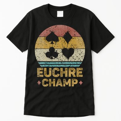 Euchre Champ Funny Vintage Euchre Board Game Tall T-Shirt
