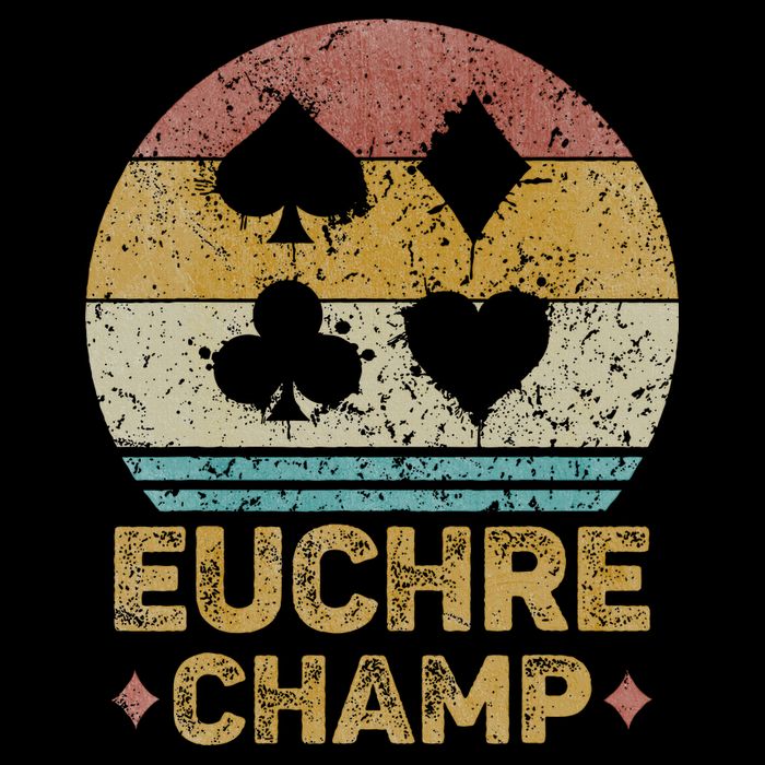 Euchre Champ Funny Vintage Euchre Board Game Button