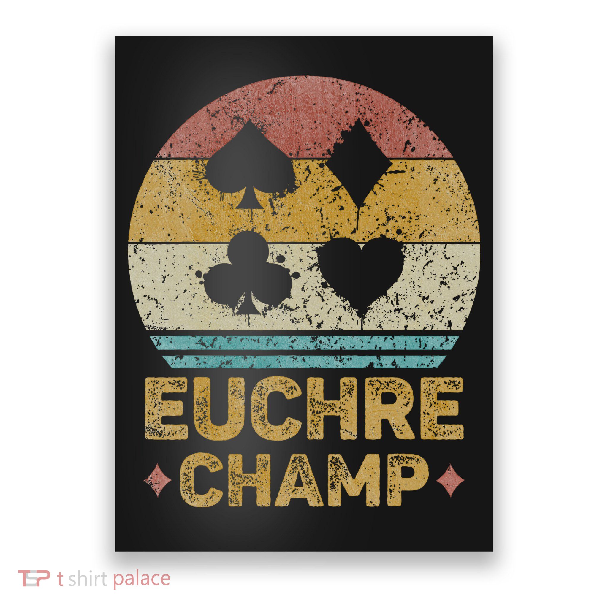 Euchre Champ Funny Vintage Euchre Board Game Poster