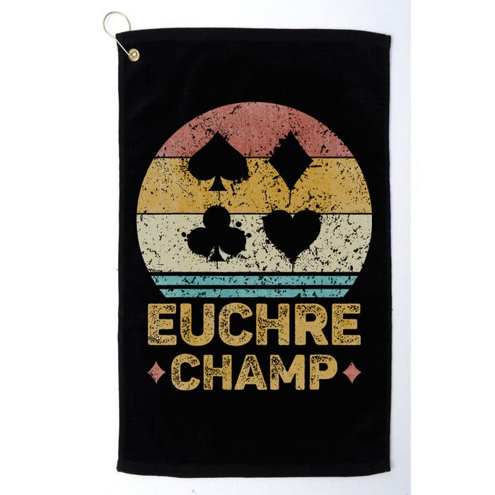 Euchre Champ Funny Vintage Euchre Board Game Golf Towel