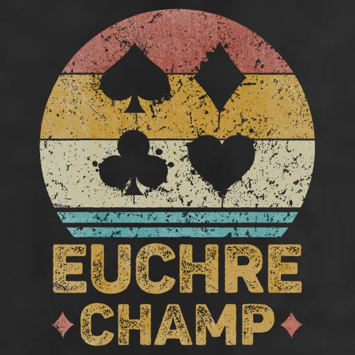 Euchre Champ Funny Vintage Euchre Board Game Golf Towel