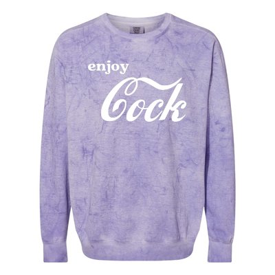 Enjoy Cock Funny Parody Logo Gift Colorblast Crewneck Sweatshirt