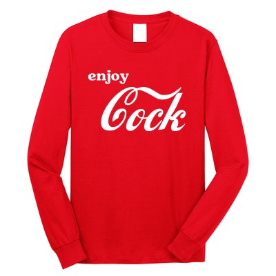 Enjoy Cock Funny Parody Logo Gift Long Sleeve Shirt