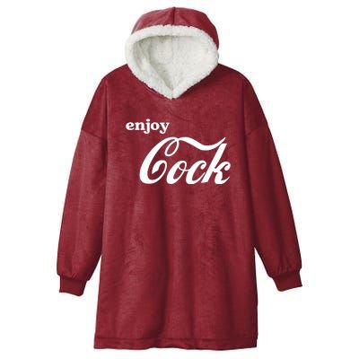 Enjoy Cock Funny Parody Logo Gift Hooded Wearable Blanket