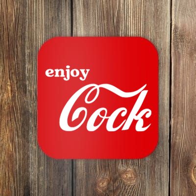 Enjoy Cock Funny Parody Logo Gift Coaster