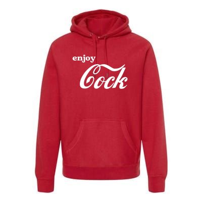 Enjoy Cock Funny Parody Logo Gift Premium Hoodie