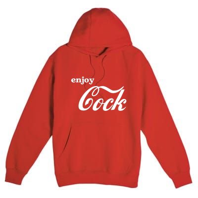 Enjoy Cock Funny Parody Logo Gift Premium Pullover Hoodie