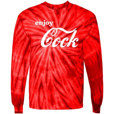 Enjoy Cock Funny Parody Logo Gift Tie-Dye Long Sleeve Shirt