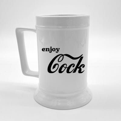 Enjoy Cock Funny Parody Logo Gift Beer Stein