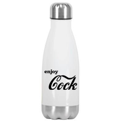 Enjoy Cock Funny Parody Logo Gift Stainless Steel Insulated Water Bottle