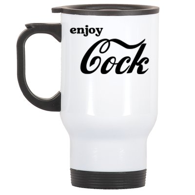 Enjoy Cock Funny Parody Logo Gift Stainless Steel Travel Mug