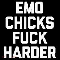 Emo Chicks Fuck Harder Funny Saying Sarcastic Music Emo 16 in Basic Backpack