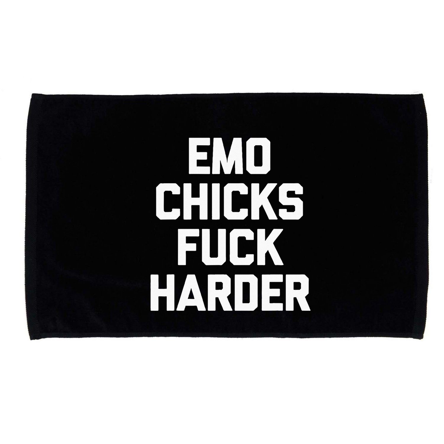 Emo Chicks Fuck Harder Funny Saying Sarcastic Music Emo Microfiber Hand Towel