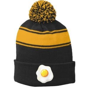 Egg Costume Funny Christmas Halloween Egg Stripe Pom Pom Beanie