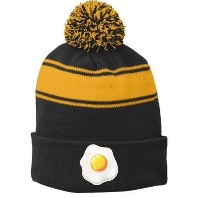 Egg Costume Funny Christmas Halloween Egg Stripe Pom Pom Beanie