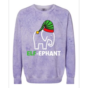 Elephants Christmas Funny Elfephant Elf Elephant Xmas Colorblast Crewneck Sweatshirt