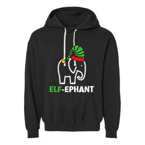 Elephants Christmas Funny Elfephant Elf Elephant Xmas Garment-Dyed Fleece Hoodie