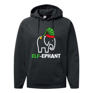 Elephants Christmas Funny Elfephant Elf Elephant Xmas Performance Fleece Hoodie