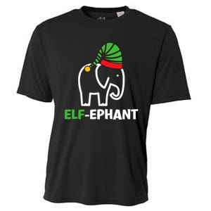 Elephants Christmas Funny Elfephant Elf Elephant Xmas Cooling Performance Crew T-Shirt