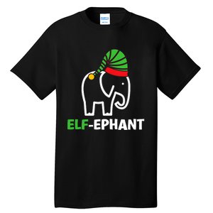 Elephants Christmas Funny Elfephant Elf Elephant Xmas Tall T-Shirt