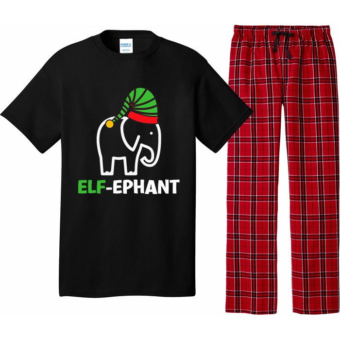 Elephants Christmas Funny Elfephant Elf Elephant Xmas Pajama Set