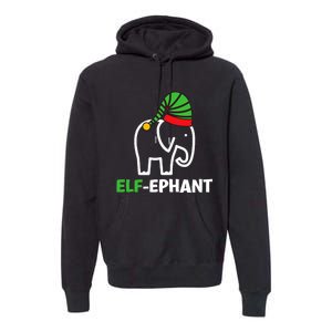 Elephants Christmas Funny Elfephant Elf Elephant Xmas Premium Hoodie