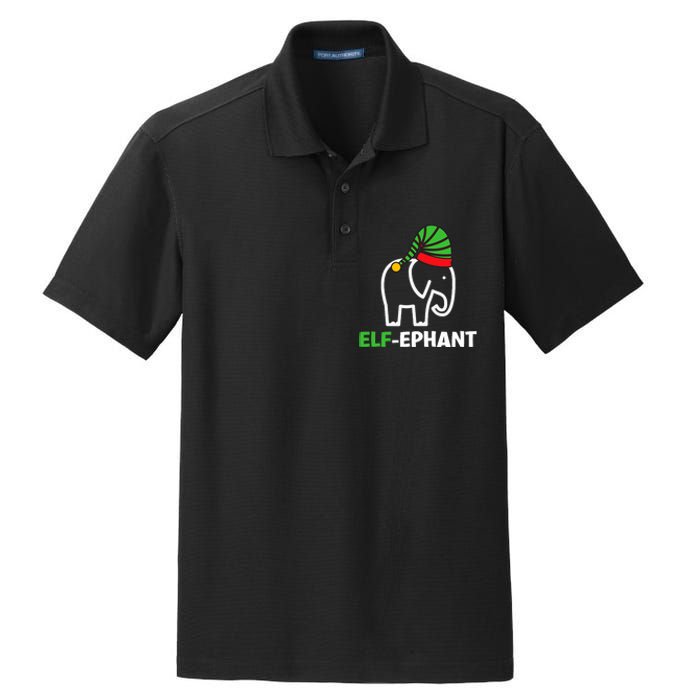 Elephants Christmas Funny Elfephant Elf Elephant Xmas Dry Zone Grid Polo