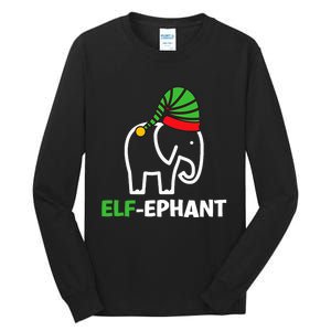 Elephants Christmas Funny Elfephant Elf Elephant Xmas Tall Long Sleeve T-Shirt