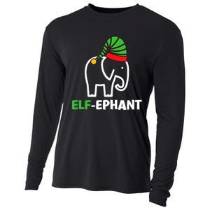 Elephants Christmas Funny Elfephant Elf Elephant Xmas Cooling Performance Long Sleeve Crew