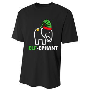 Elephants Christmas Funny Elfephant Elf Elephant Xmas Performance Sprint T-Shirt