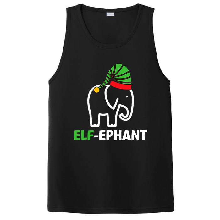 Elephants Christmas Funny Elfephant Elf Elephant Xmas PosiCharge Competitor Tank