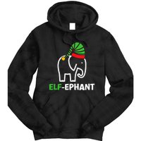 Elephants Christmas Funny Elfephant Elf Elephant Xmas Tie Dye Hoodie