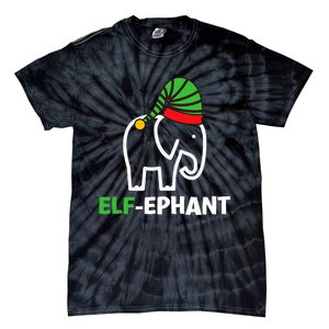 Elephants Christmas Funny Elfephant Elf Elephant Xmas Tie-Dye T-Shirt