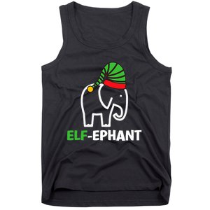 Elephants Christmas Funny Elfephant Elf Elephant Xmas Tank Top