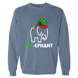 Elephants Christmas Funny Elfephant Elf Elephant Xmas Garment-Dyed Sweatshirt