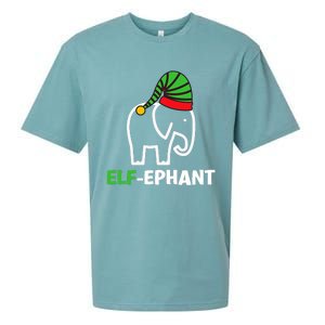 Elephants Christmas Funny Elfephant Elf Elephant Xmas Sueded Cloud Jersey T-Shirt