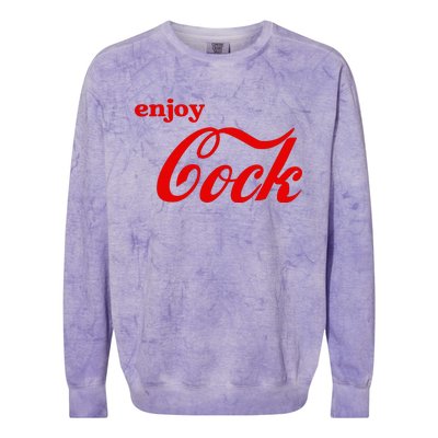 Enjoy Cock Funny Parody Logo Gift Colorblast Crewneck Sweatshirt