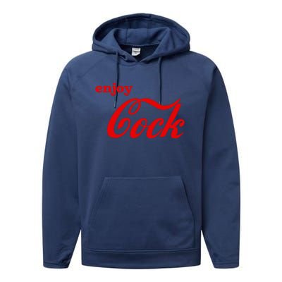 Enjoy Cock Funny Parody Logo Gift Performance Fleece Hoodie