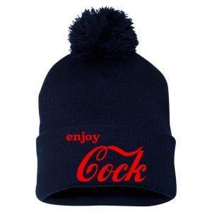 Enjoy Cock Funny Parody Logo Gift Pom Pom 12in Knit Beanie