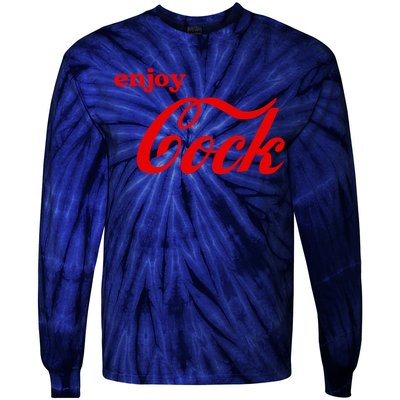 Enjoy Cock Funny Parody Logo Gift Tie-Dye Long Sleeve Shirt