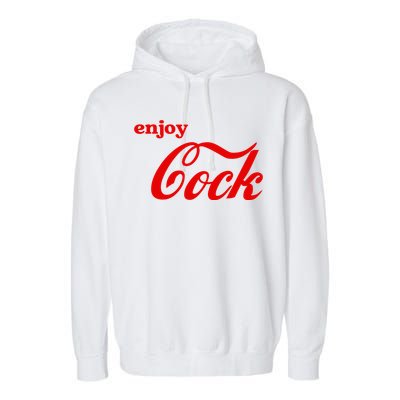 Enjoy Cock Funny Parody Logo Gift Garment-Dyed Fleece Hoodie