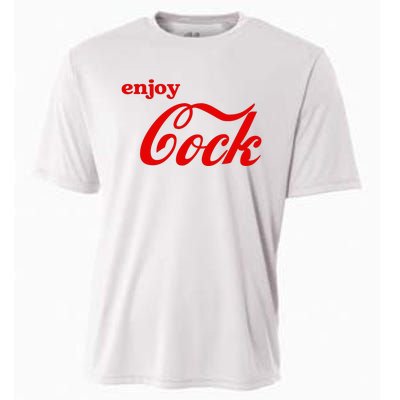 Enjoy Cock Funny Parody Logo Gift Cooling Performance Crew T-Shirt