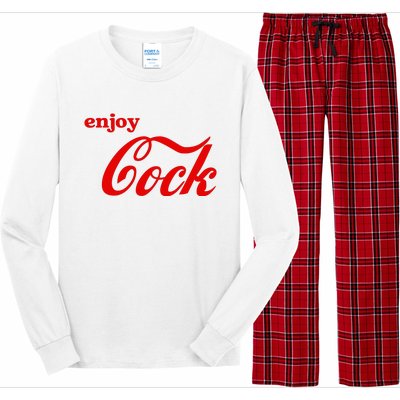 Enjoy Cock Funny Parody Logo Gift Long Sleeve Pajama Set