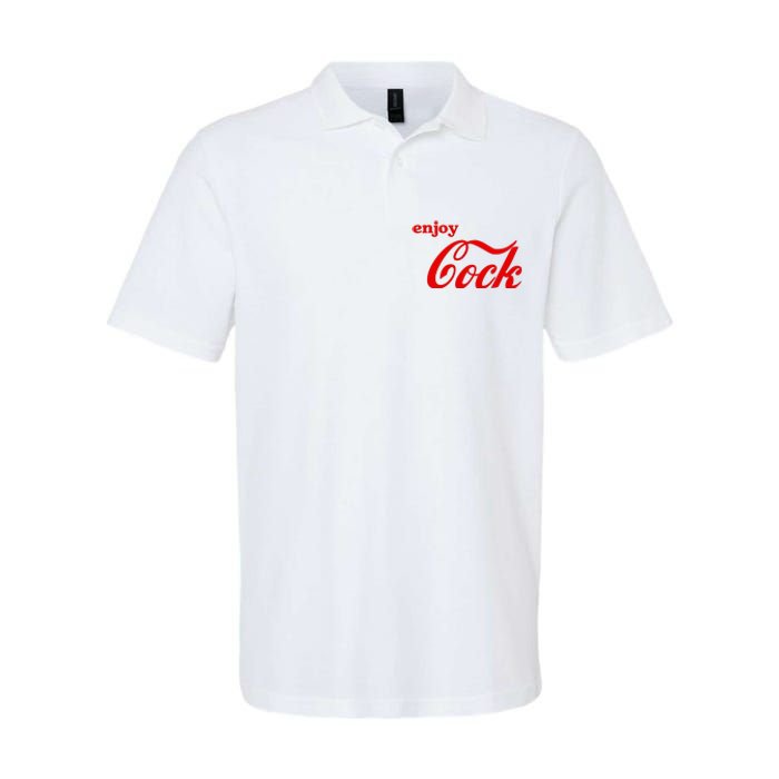 Enjoy Cock Funny Parody Logo Gift Softstyle Adult Sport Polo