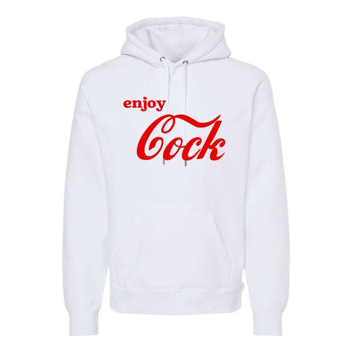 Enjoy Cock Funny Parody Logo Gift Premium Hoodie